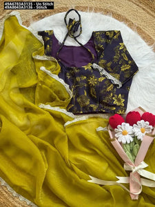 Premium Crunchy Chiffon Saree for Women | Festive Elegance