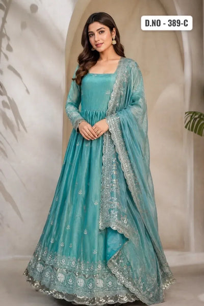 Premium Designer Anarkali Gown - Heavy Embroidery Party Wear for Women