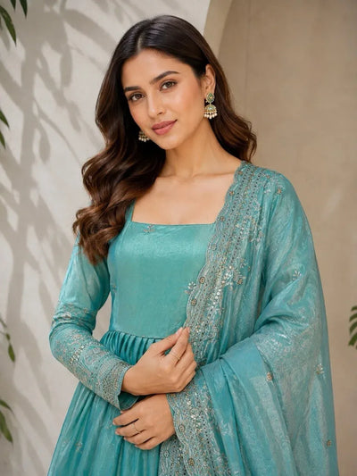 Premium Designer Anarkali Gown - Heavy Embroidery Party Wear for Women