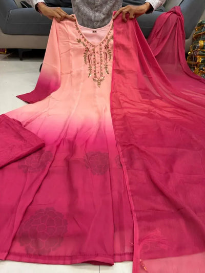 Premium Designer Anarkali Suit - Festive Chiffon Gown for Women