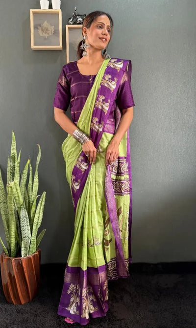 Premium Designer Dola Silk Gown Saree - Ready to Wear Wedding Collection for Women