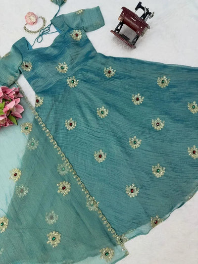Premium Designer Gown - Elegant Silk Ethnic Wear for Festive Celebrations