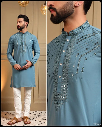 Premium Designer Kurta Pyjama Set - Heavy Embroidery for Wedding Season