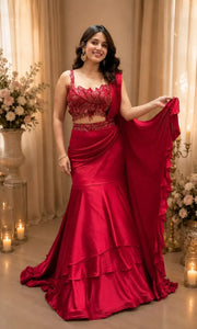 Premium Designer Lehenga Saree - Elegant Festive Wear