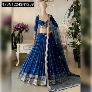 Premium Designer Teal Blue Lehenga Choli for Women | Wedding & Festive Wear