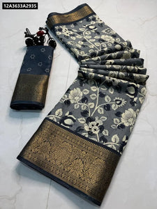 Buy Premium Dola Jari Work Floral Print Saree for Women | Festive & Casual Ethnic Wear Online
