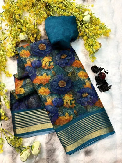 Premium Dull Moss Silk Saree - Designer Festive Wear for Women