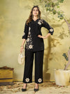 Premium Embroidered Heavy Rayon Co-ord Set - Sleek Straight-Cut Festive Outfit
