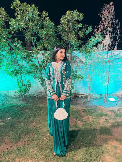 Premium Embroidered Koti Dhoti Lehenga Set - Trending Party Wear for Women