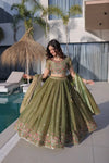 Premium Fendi Silk Embroidery Lehenga Choli - Festive Prep & Wedding Wear for Women