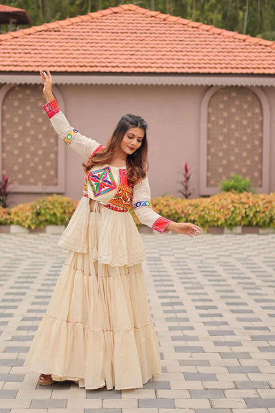 Premium Gamthi Work Lehenga Choli - 9-Meter Flair Traditional Festive Wear for Women