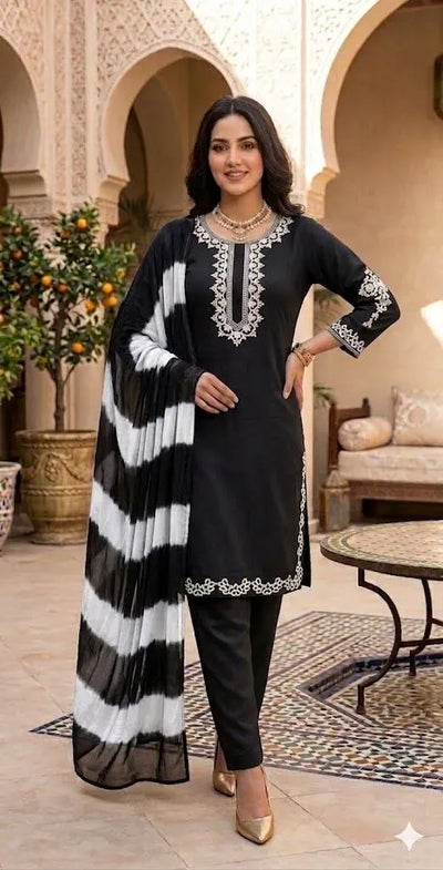 Premium Georgette Anarkali Gown Set - Embroidered Party Wear Dress for Women