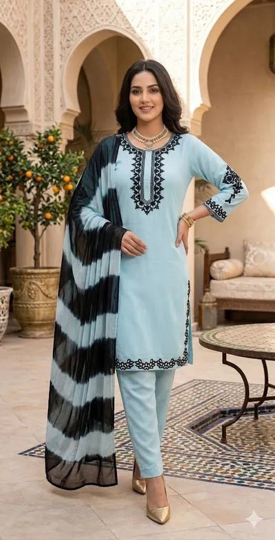 Premium Georgette Anarkali Gown Set - Embroidered Party Wear Dress for Women