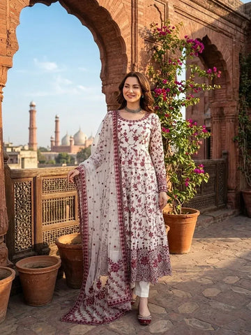 Premium Georgette Anarkali Suit Set - Elegant 3-Piece Festive Wear for Women