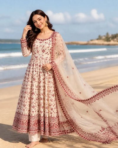 Premium Georgette Anarkali Suit Set - Elegant 3-Piece Festive Wear for Women