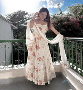 Premium Georgette Anarkali Suit Set - Elegant Festive Wear