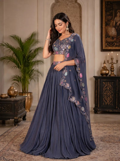 Premium Georgette Lehenga Choli - Heavy Embroidered Festive Wear for Women