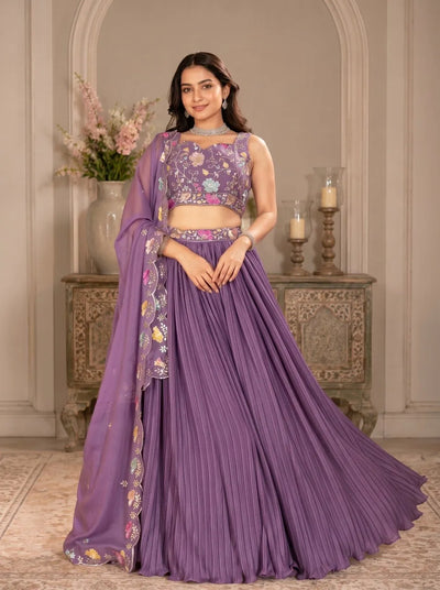 Premium Georgette Lehenga Choli - Heavy Embroidery Festive Wear for Women
