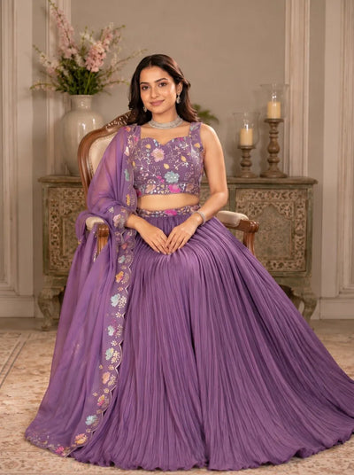 Premium Georgette Lehenga Choli - Heavy Embroidery Festive Wear for Women