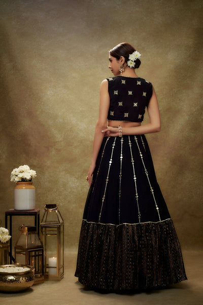 Premium Georgette Lehenga Choli - Heavy Mirror Work Festive Wear