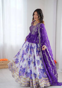 Premium Georgette Lehenga - Elegant Koti Choli Festive Set