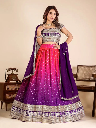 Premium Georgette Lehenga - Sequin Embroidery Wedding Wear for Women