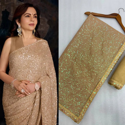 Premium Georgette Saree - Bollywood Sequence Work for Wedding Season
