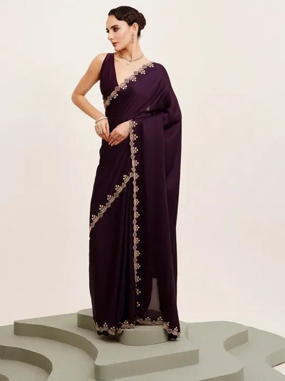 Premium Georgette Saree - Elegant Hand Work Festive Wear