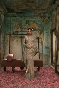 Premium Gold Crush Saree - Beautiful Sequins & Coding Work for Festive Wear