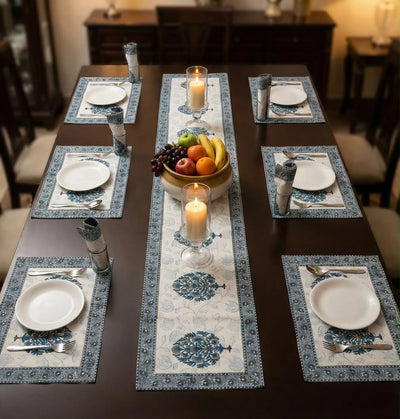 Premium Hand Block Print Table Mat Set - Designer Dining Linen for Festive Decor