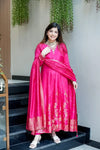 Premium Handcrafted Anarkali Suit - Banarasi Zari Weaving for Festive & Wedding Wear