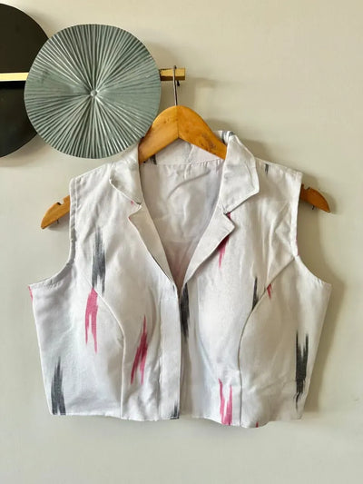 Premium Handcrafted Ikkat Cotton Blouse - Best Office Wear Special for Women