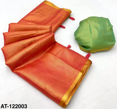 Premium Handloom Tissue Saree - Shimmering Elegant Drape for Festive Prep
