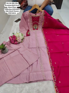 Premium Handwork Anarkali Kurti Plazo Set - Viscose Silk Party Wear for Women