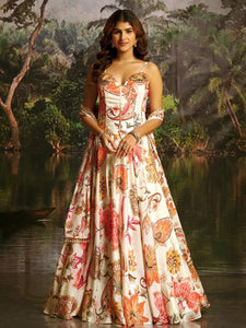 Premium Handwork Lehenga for Women - Floral Corset Set for Weddings