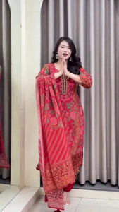 Premium Handwork Muslin Kurti Set - Festive Wear for Women