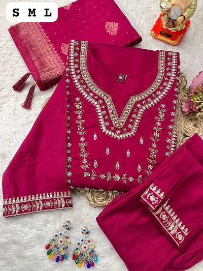 Premium Handwork Viscose Kurti Set - Elegant Festive Collection