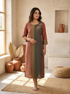 Premium Handwoven Cotton Kurti with Hand Embroidery - Elegant Festive Wear for Women