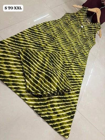 Premium Heavy Rayon Kurti Set - Elegant Lehriya Design for Women