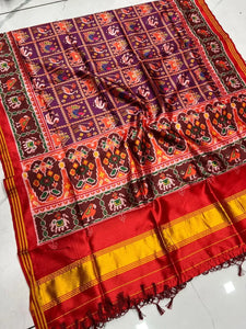 Premium Ikkat Patola Silk Dupatta - Festive Wear for Women