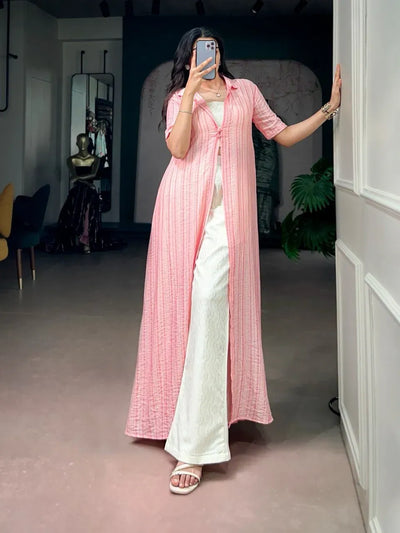 Premium Indo-Fusion Set - Trending Festive Wear with Shrug for Women