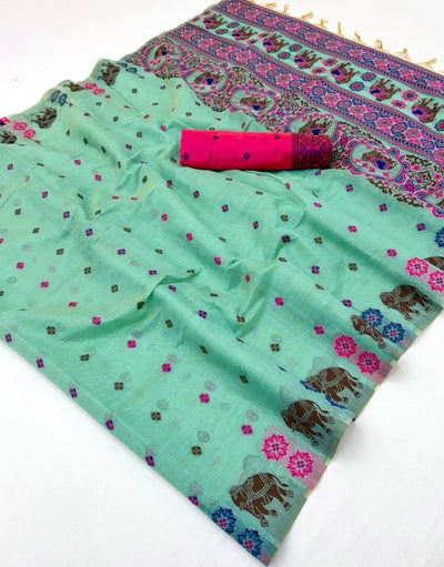 Premium Jamdani Cotton Saree - Soft Fancy Weaving for Elegant Festive Wear