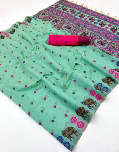 Premium Jamdani Cotton Saree - Soft Fancy Weaving for Elegant Festive Wear
