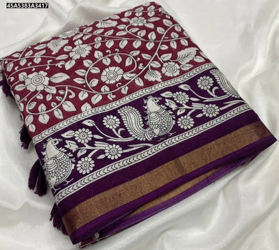 Premium Kalamakari Cotton Saree - Soft & Lightweight Daily Wear