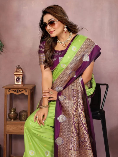 Premium Kalamkari Silk Saree with Zari Border for Women