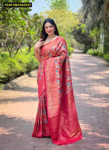 Premium Kanchipattu Silk Saree - Contrast Border Wedding Wear for Women