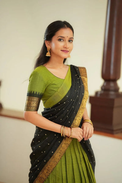 Premium Kanjivaram Silk Lehenga - Elegant Zari Weaving Festive Wear