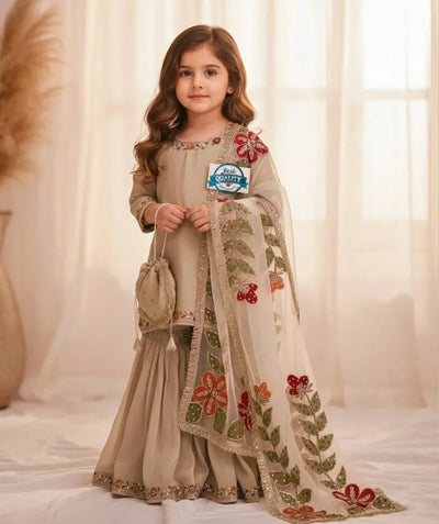 Premium Kids Sharara Set - Heavy Embroidery for Festive Wear