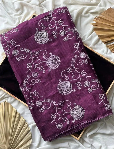 Premium Kota Doriya Saree - Elegant Zaal Work Festive Wear