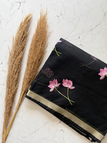 Premium Kota Doriya Silk Saree - Lightweight Lotus Thread Work for Women